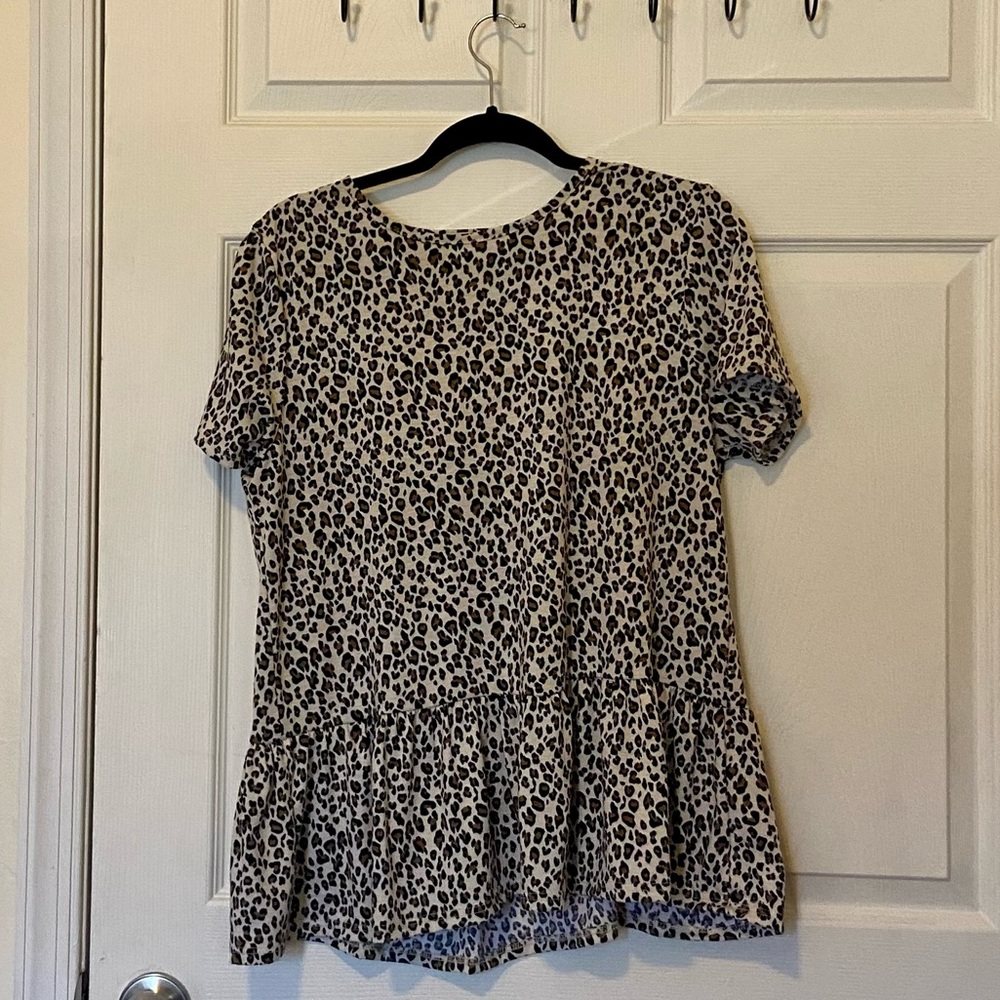 Cheetah print peplum shirt